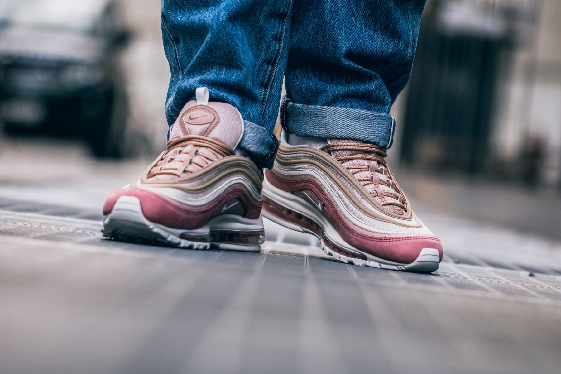 Air max 97 beige hotsell on feet